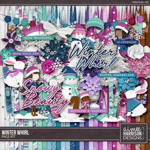 Winter Whirl Page Kit by Aimee Harrison