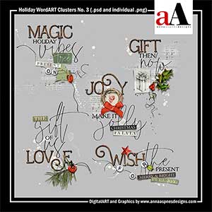 Holiday WordART Clusters No 3