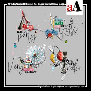 Birthday WordART Clusters No 1