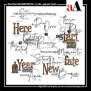 New Years WordART Mix No 1