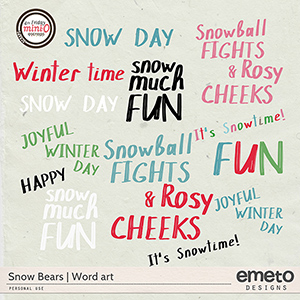 Snow Bears word art