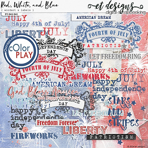 Red, White, and Blue Wordart & Labels by et designs