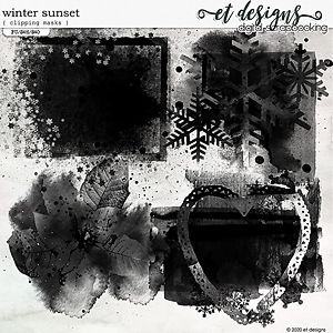 Winter Sunset Clipping Masks