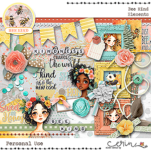 Bee Kind {Kit Elements} by Mixed Media by Erin