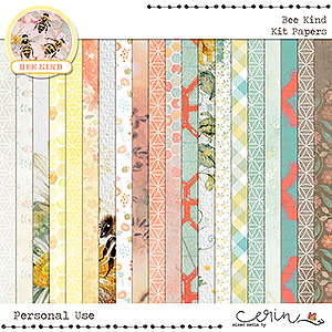 Bee Kind {Kit Papers} by Mixed Media by Erin