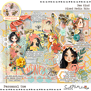 Bee Kind {Mixed Media Bits} by Mixed Media by Erin