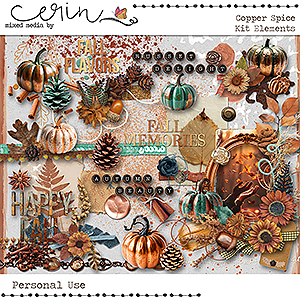 Copper Spice {Kit Elements} by Mixed Media by Erin