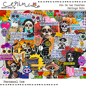 Día de los Muertos {Collage Bits} by Mixed Media by Erin