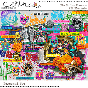 Día de los Muertos {Kit Elements} by Mixed Media by Erin