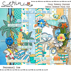 Easy Breezy Summer {Ocean Breeze Mini Kit} by Mixed Media by Erin