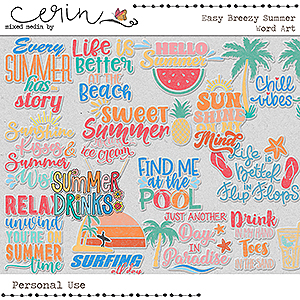 Easy Breezy Summer {Word Art} by Mixed Media by Erin