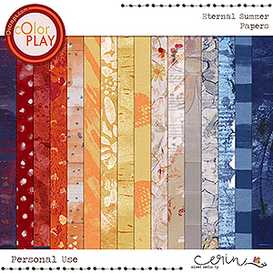 Eternal Summer {Kit Papers} by Mixed Media by Erin