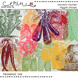 Farmer's Market Floral Stamps by Mixed Media by Erin