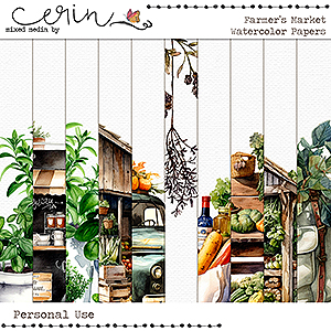 Farmer's Market Floral Stamps by Mixed Media by Erin