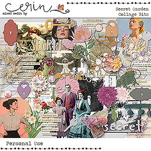 Secret Garden {Collage Bits} by Mixed Media by Erin