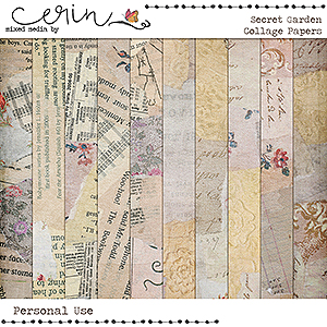 Secret Garden {Collage Paper} by Mixed Media by Erin