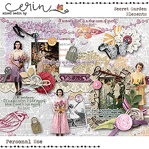 Secret Garden {Kit Elements} by Mixed Media by Erin