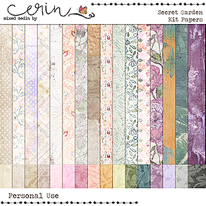 Secret Garden {Kit Papers} by Mixed Media by Erin