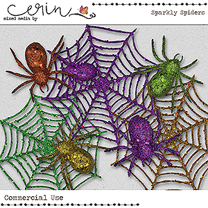 Sparkly Spiders (CU) by Mixed Media by Erin