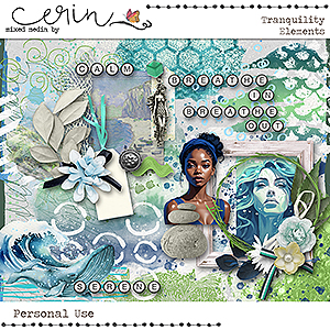 Tranquility {Kit Elements} by Mixed Media by Erin