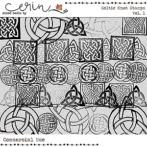 Celtic Knot Stamps Vol 1 (CU) by Mixed Media by Erin