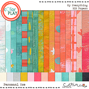 My Everything {Kit Papers} by Mixed Media by Erin 