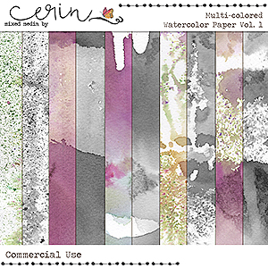 Multi-Colored Watercolor Paper Vol 1 (CU) by Mixed Media by Erin