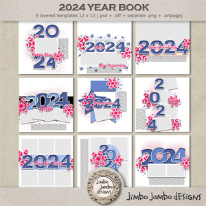 2024 Year Book templates by Jimbo Jambo Designs