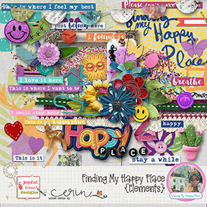 Finding My Happy Place {Elements} by Joyful Heart Designs and Mixed Media by Erin