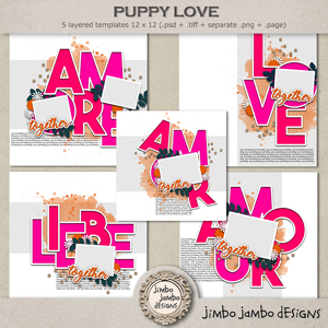 Puppy love templates by Jimbo Jambo Designs