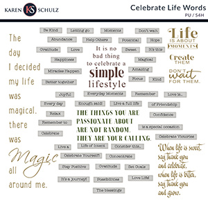 Celebrate Life Word Art