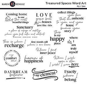 Treasured Spaces Word Art 