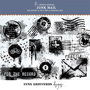 Junk Mail Brushes and Stamps by Lynn Grieveson 