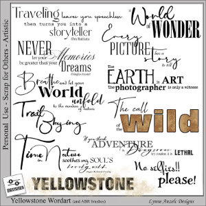 Yellowstone Wordart and Brushes