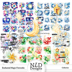 Magic Enchanted Fireworks Papers Collection By NLD Designs