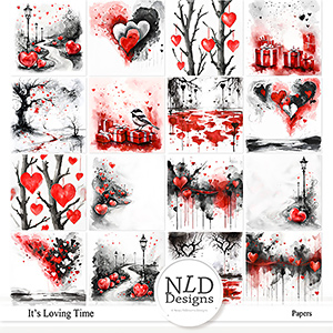 It's Loving Time Artsy Papers By NLD Designs