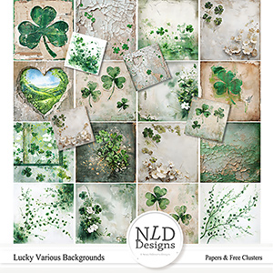 Lucky Lovely Backgrounds & Free Clusters By NLD Designs