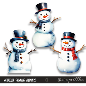 CU Watercolor Snowmans