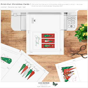 Print and Cut Christmas Cards