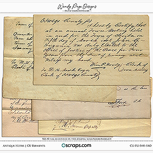 Antique Notes (CU) by Wendy Page Designs 