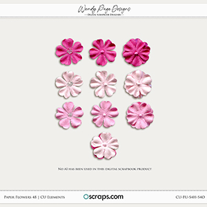 Paper Flowers 48 (CU) by Wendy Page Designs   