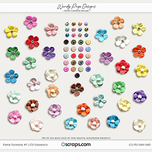 Paper Flowers 49 (CU) by Wendy Page Designs   