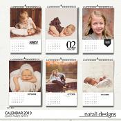 2019 Calendar White